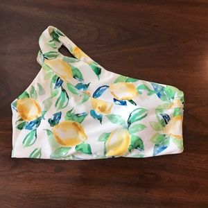Summersalt Sidestroke lemon print bikini top